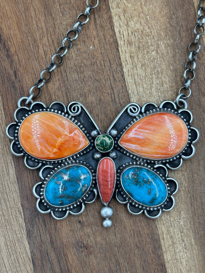 Butterfly Necklace by Charles Johnson, Navajo