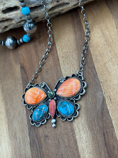 Butterfly Necklace by Charles Johnson, Navajo