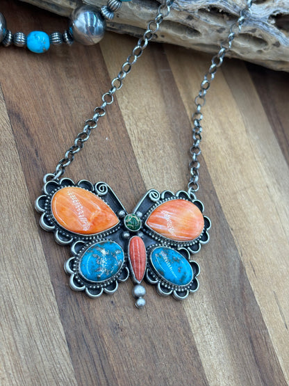Butterfly Necklace by Charles Johnson, Navajo