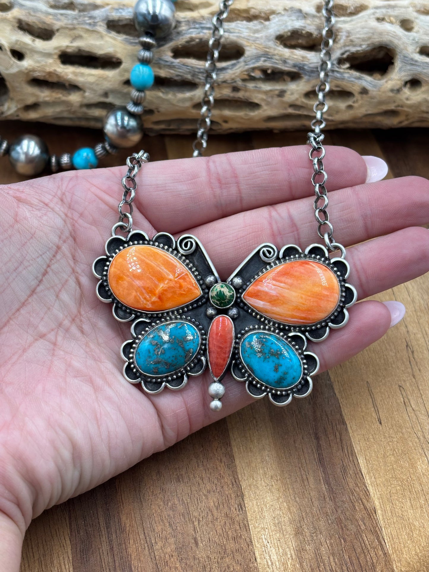 Butterfly Necklace by Charles Johnson, Navajo