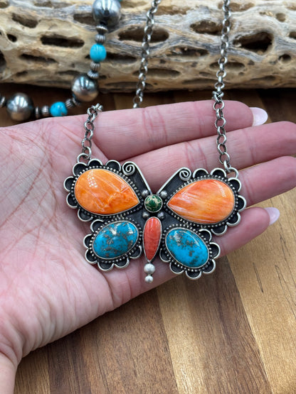 Butterfly Necklace by Charles Johnson, Navajo