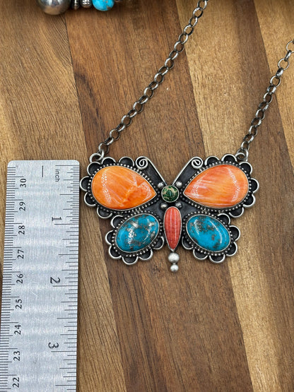 Butterfly Necklace by Charles Johnson, Navajo