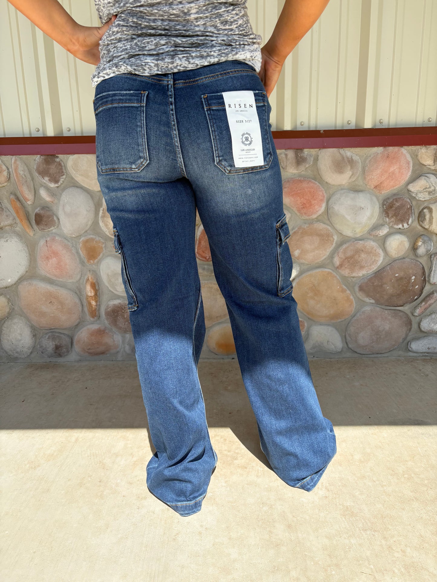 The Kaden Dark Wash Cargo Jeans