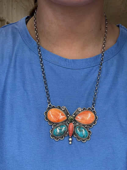 Butterfly Necklace by Charles Johnson, Navajo