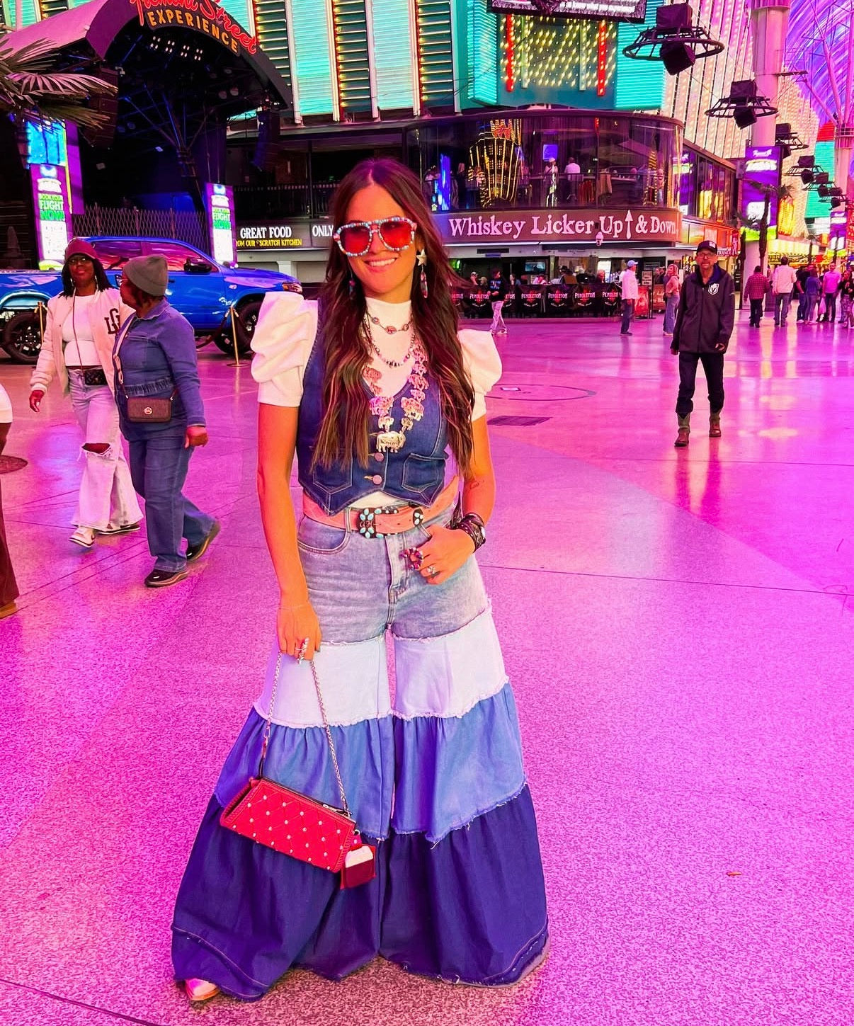Blue Bird Tiered Denim Pants