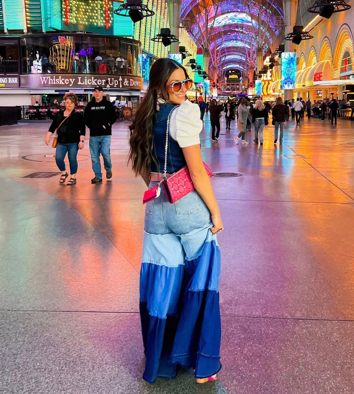 Blue Bird Tiered Denim Pants
