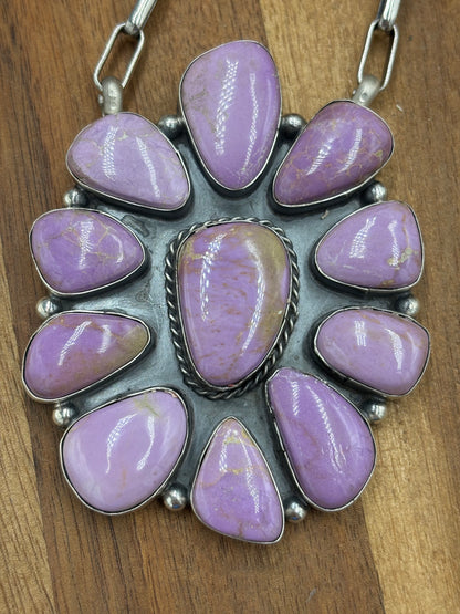 Phosphosiderite Cluster Necklace by Philbert Nez, Navajo