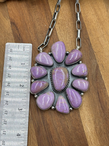 Phosphosiderite Cluster Necklace by Philbert Nez, Navajo