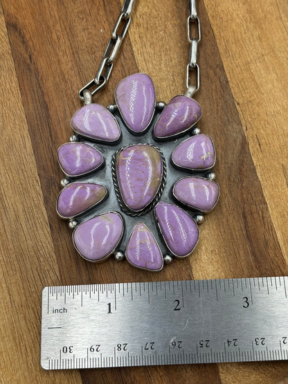 Phosphosiderite Cluster Necklace by Philbert Nez, Navajo