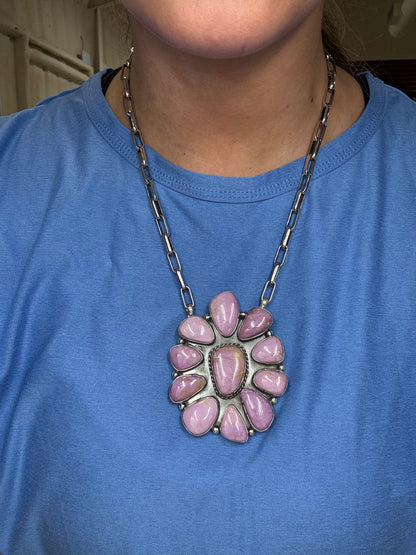Phosphosiderite Cluster Necklace by Philbert Nez, Navajo