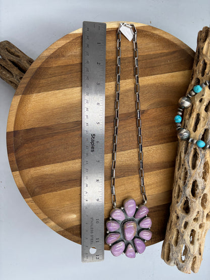 Phosphosiderite Cluster Necklace by Philbert Nez, Navajo