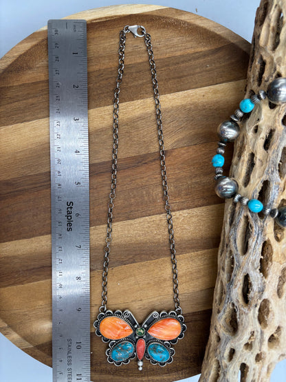Butterfly Necklace by Charles Johnson, Navajo