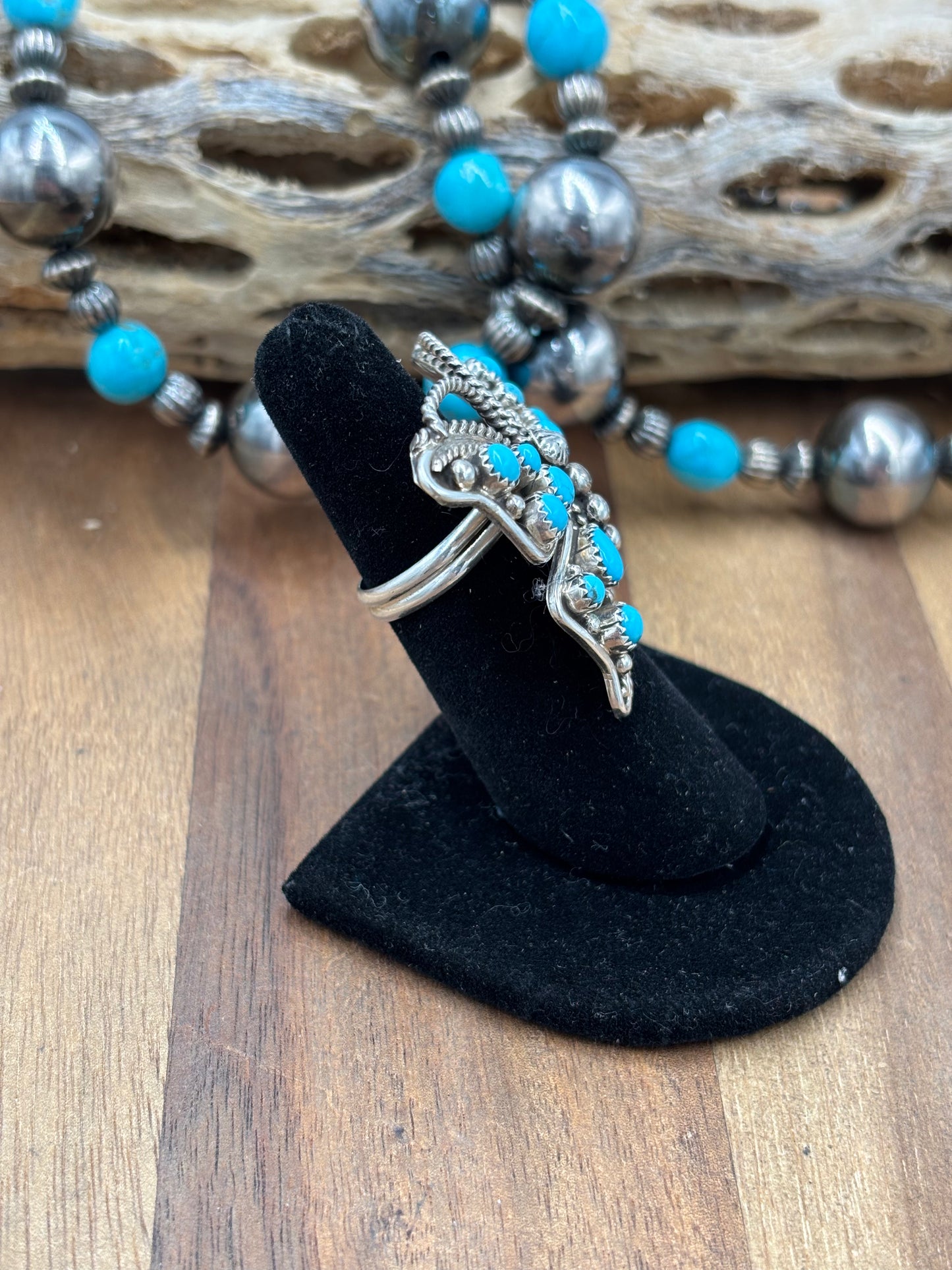 Turquoise #103-23 Butterfly Adjustable Ring, Navajo
