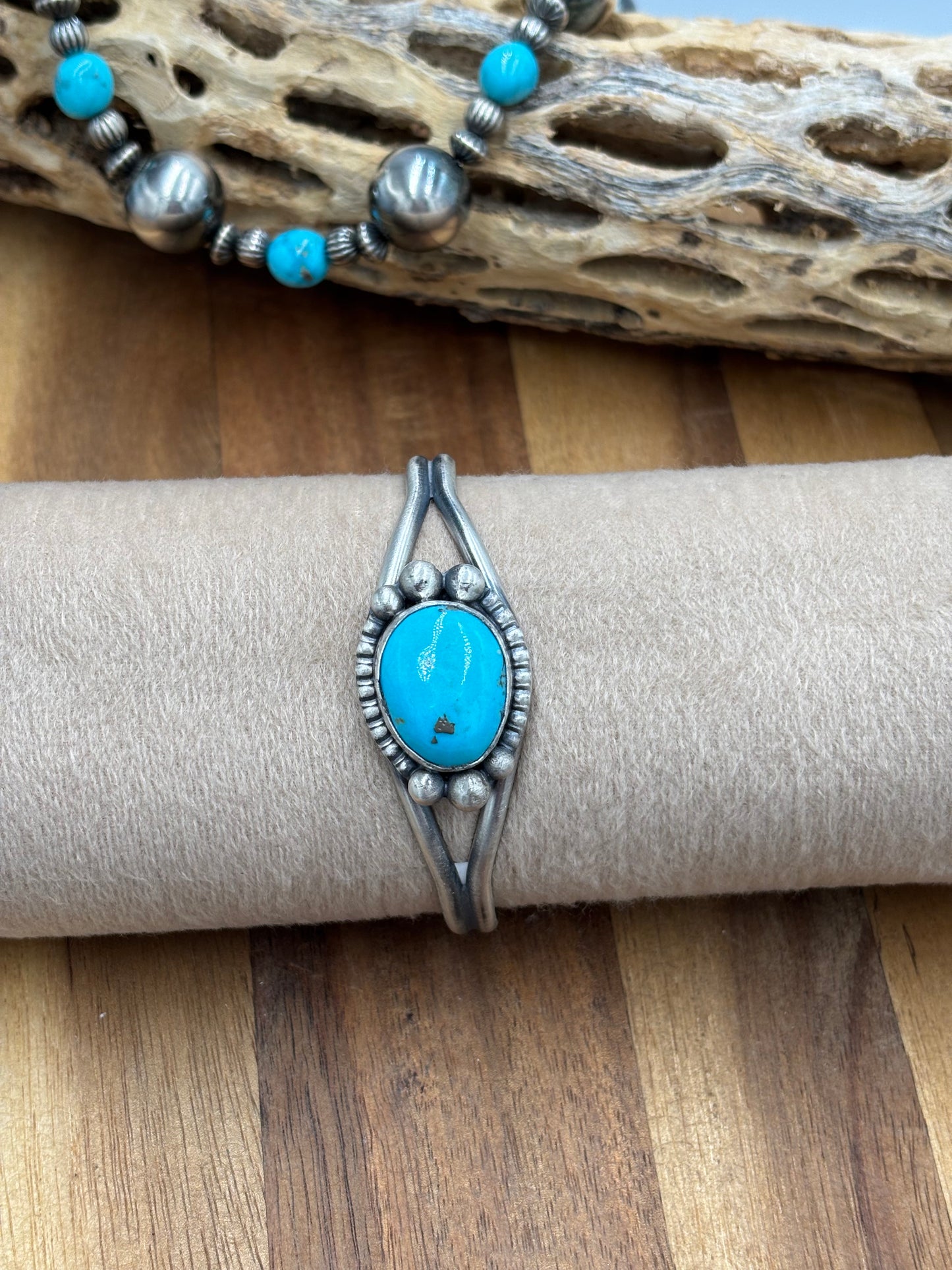 Turquoise Cuff by Delbert Santos, Navajo