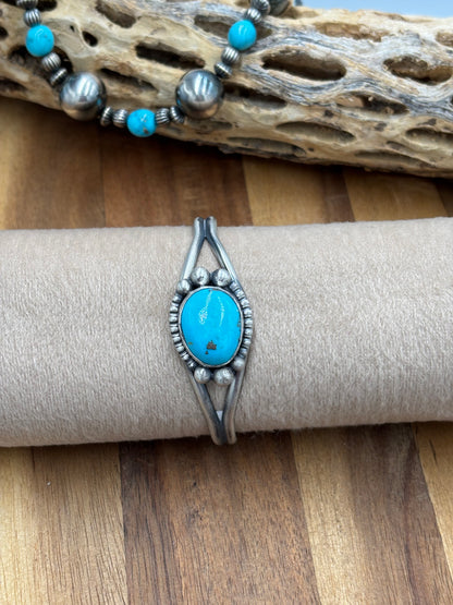 Turquoise Cuff by Delbert Santos, Navajo
