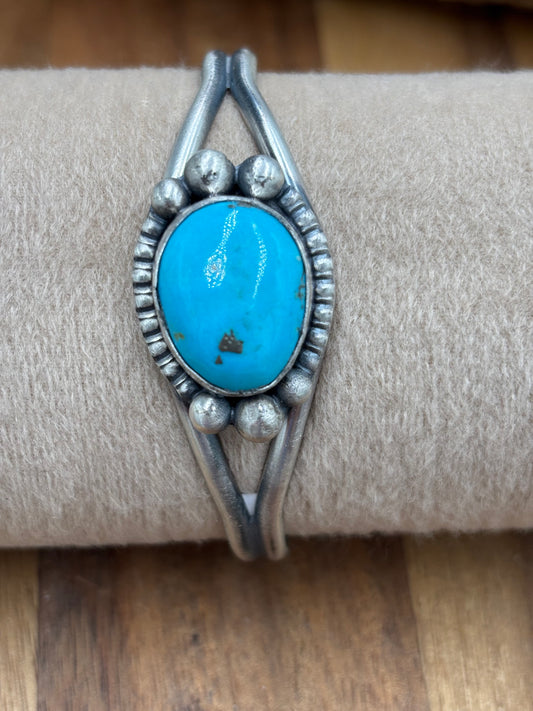 Turquoise Cuff by Delbert Santos, Navajo