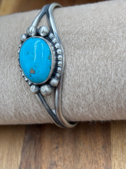 Turquoise Cuff by Delbert Santos, Navajo