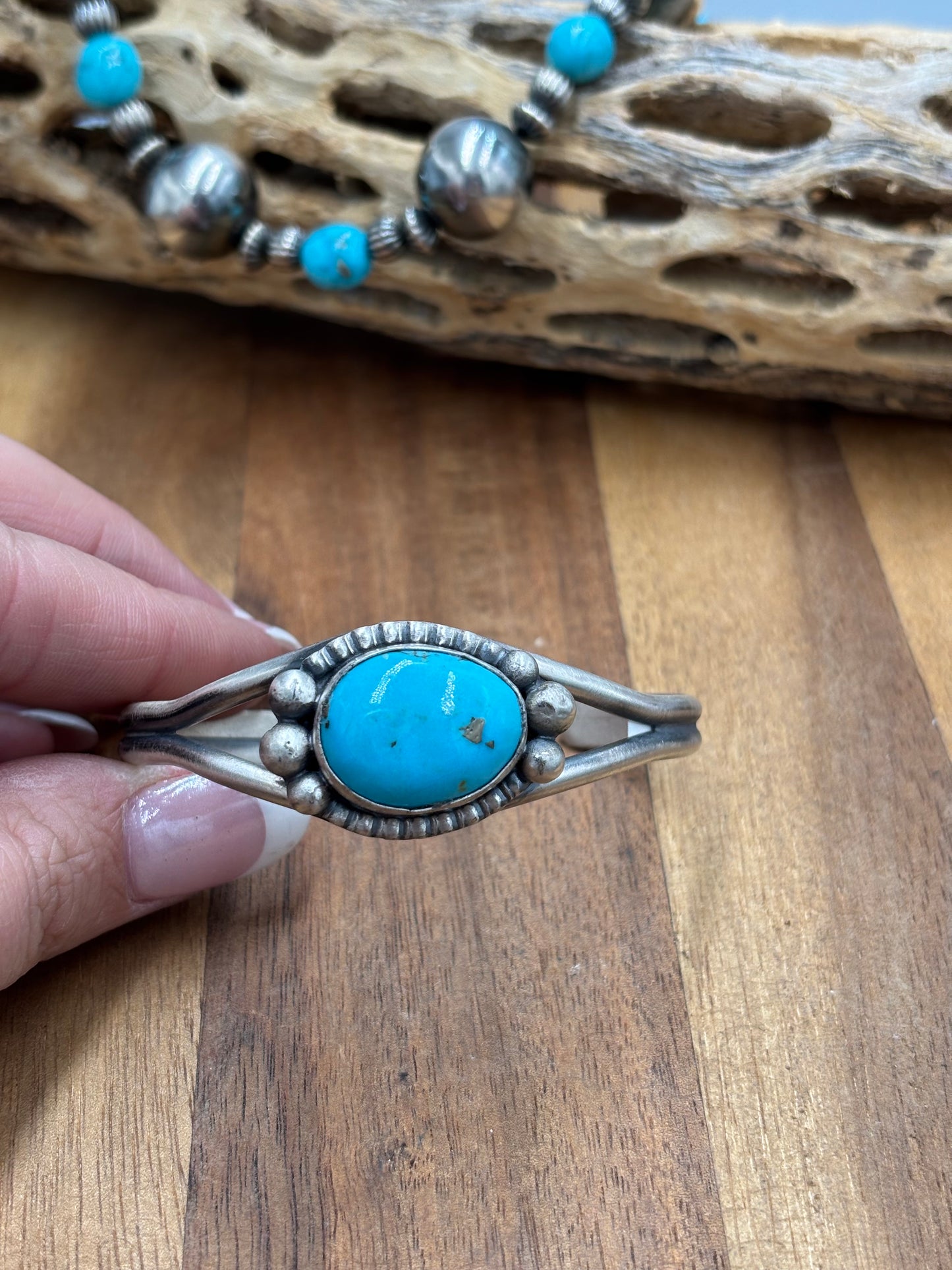 Turquoise Cuff by Delbert Santos, Navajo