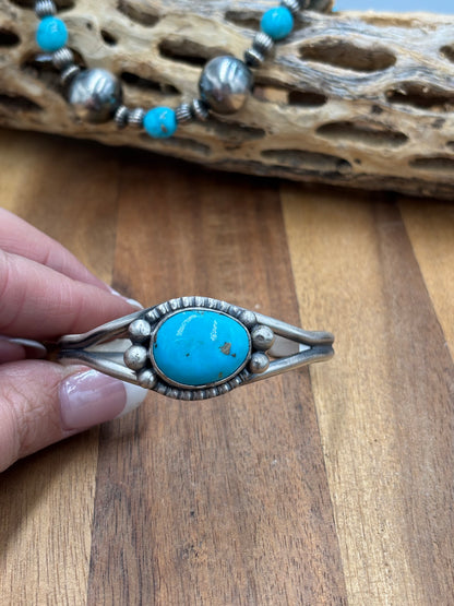 Turquoise Cuff by Delbert Santos, Navajo