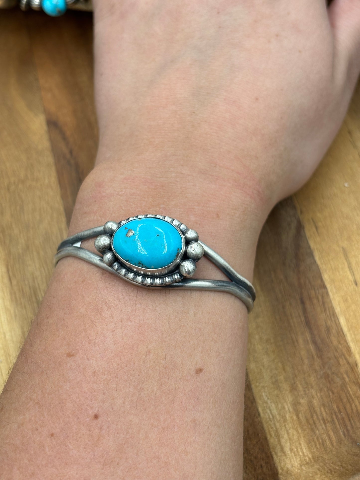 Turquoise Cuff by Delbert Santos, Navajo