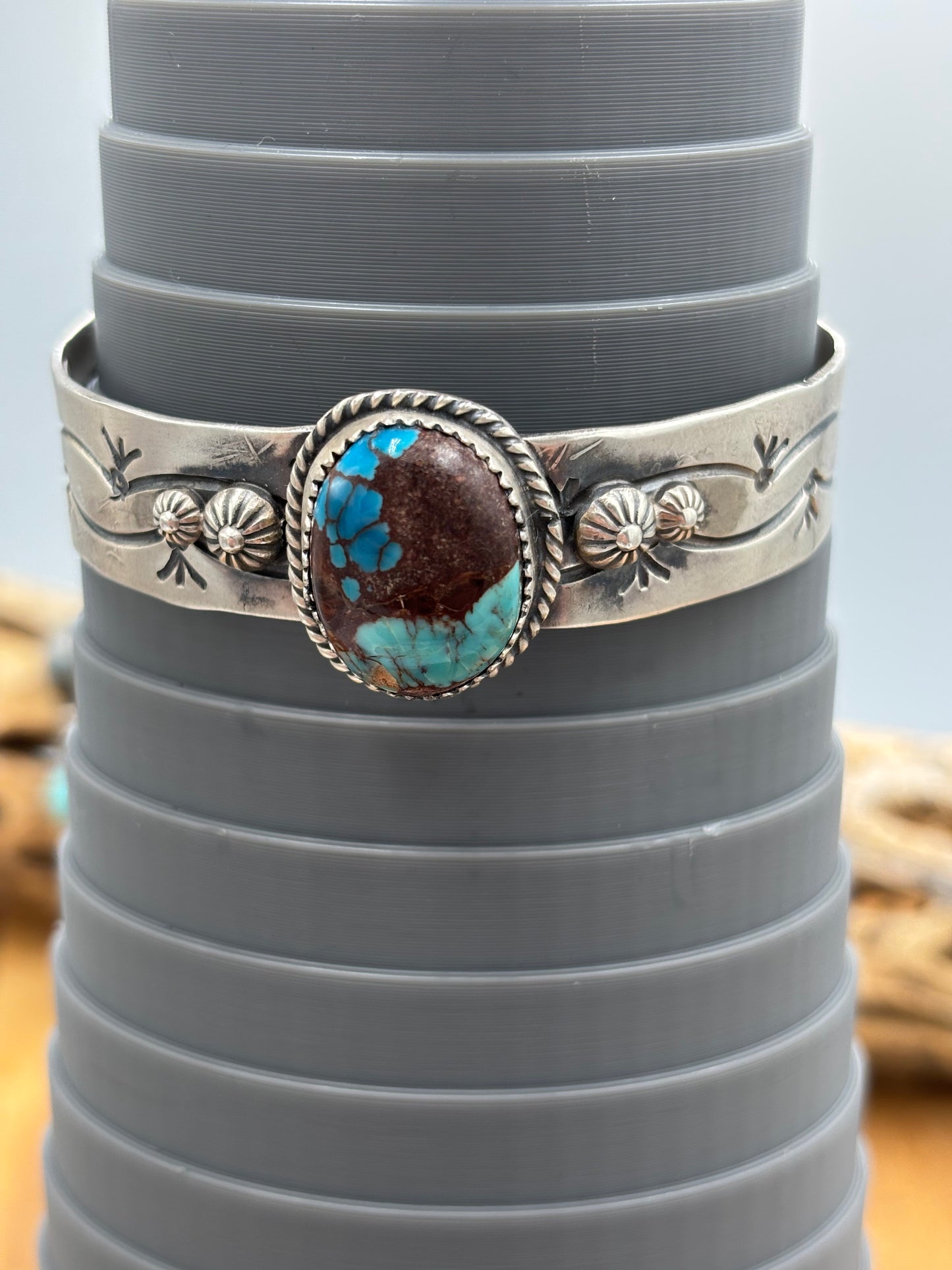 Turquoise Cuff by Jeff Largo, Navajo