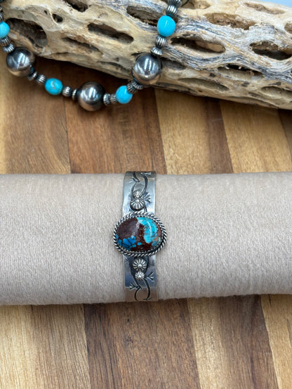 Turquoise Cuff by Jeff Largo, Navajo