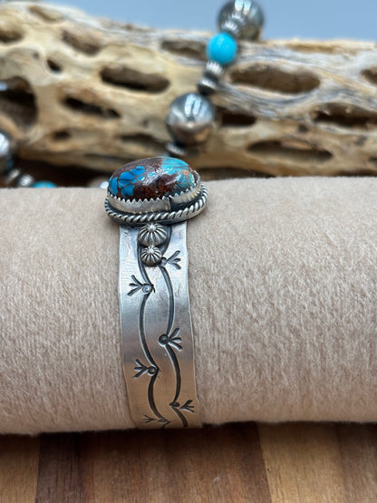 Turquoise Cuff by Jeff Largo, Navajo