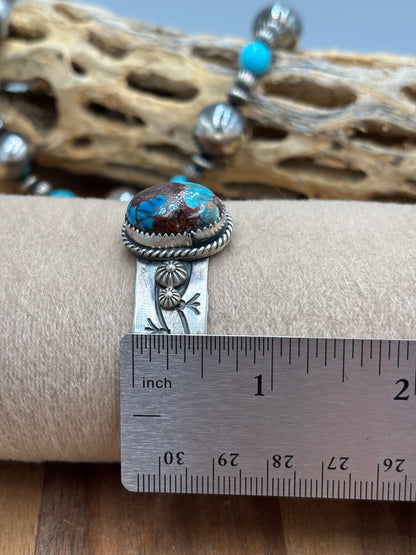 Turquoise Cuff by Jeff Largo, Navajo