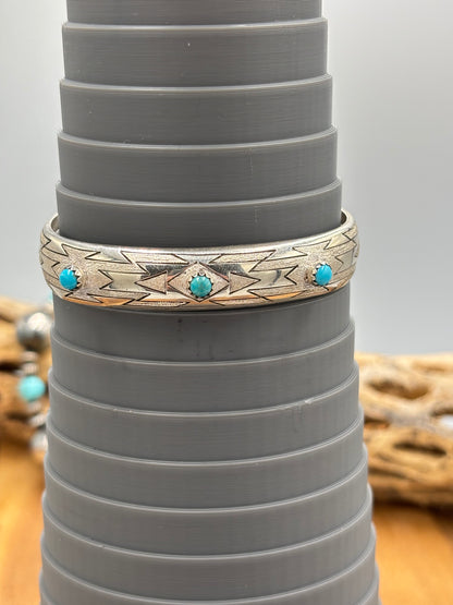 Silver & Turquoise Cuff, Native Made