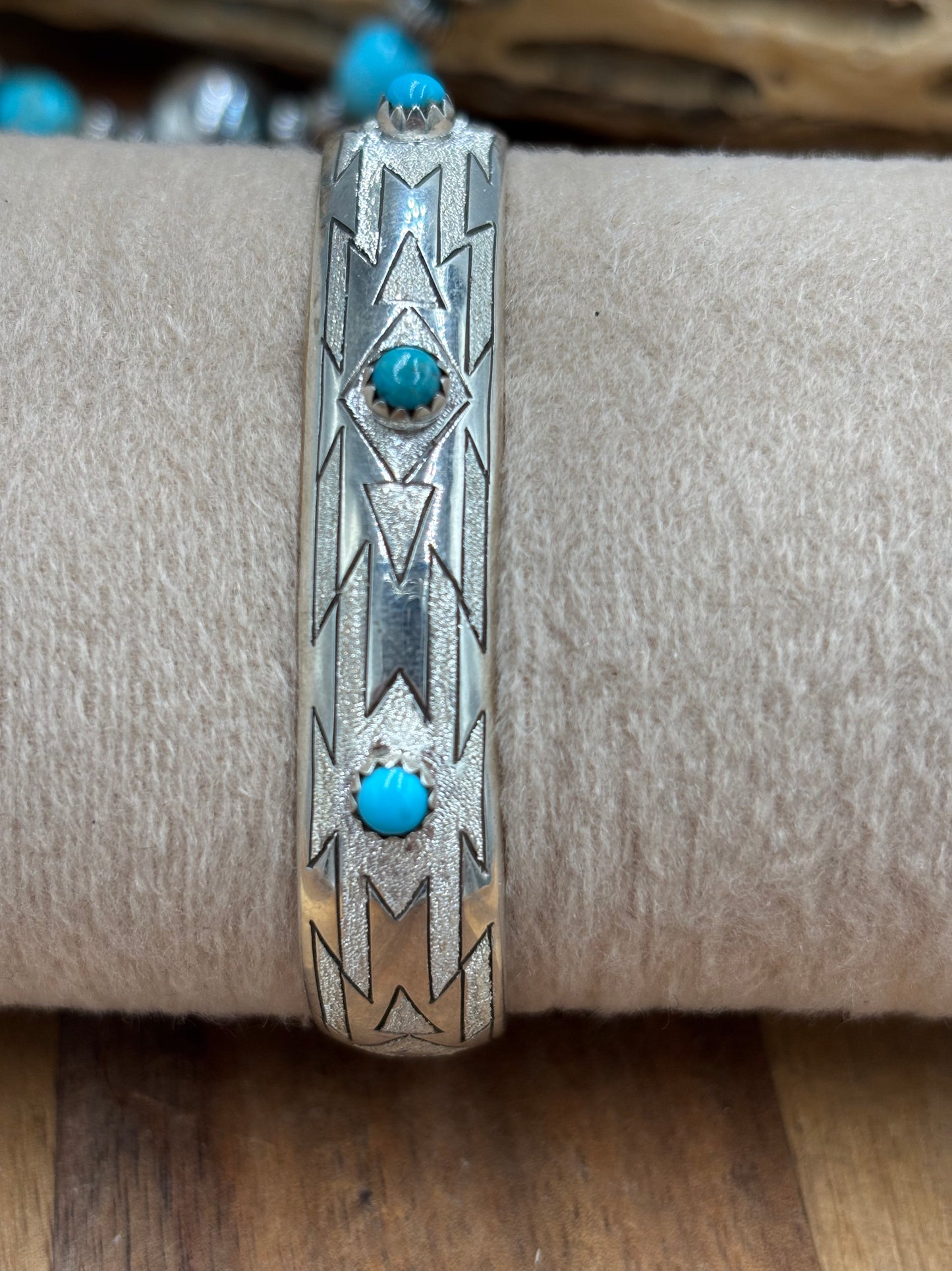 Silver & Turquoise Cuff, Native Made