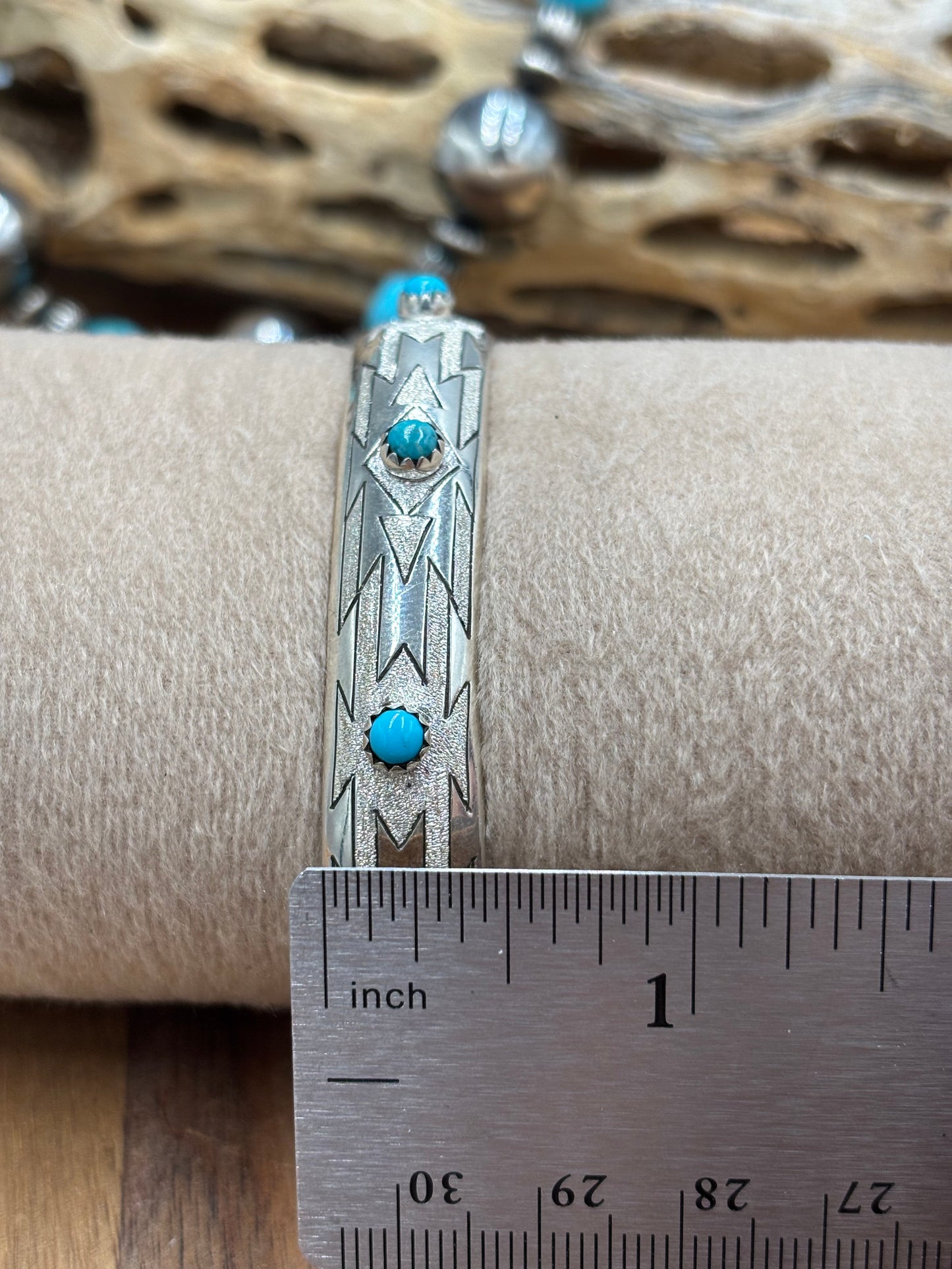 Silver & Turquoise Cuff, Native Made