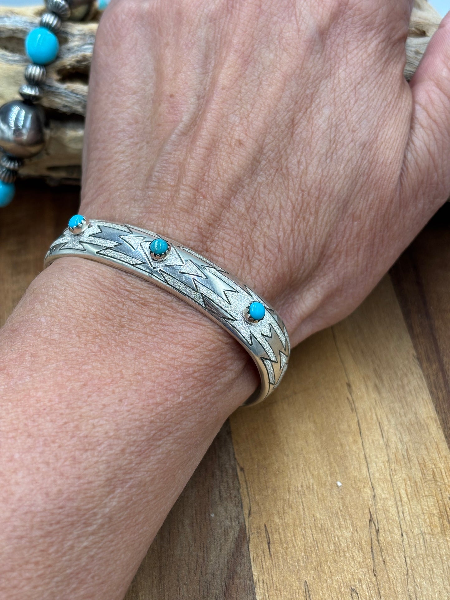 Silver & Turquoise Cuff, Native Made