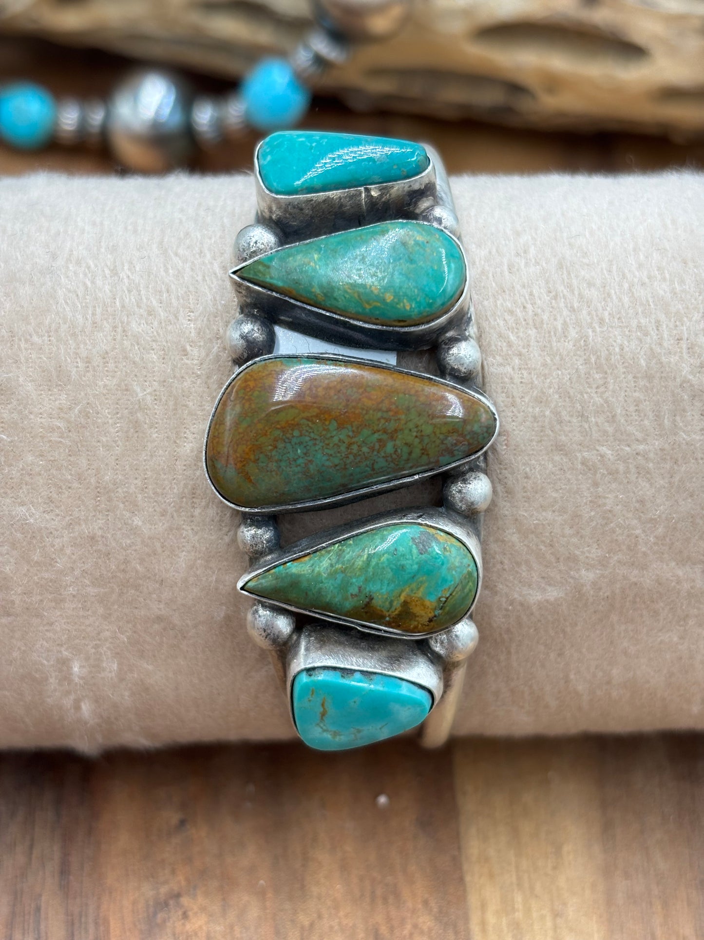 5 Stone Cuff #1 by Augustine Largo, Navajo