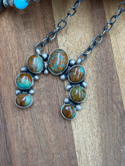 Turquoise Naja Necklace #1 by Augustine Largo, Navajo