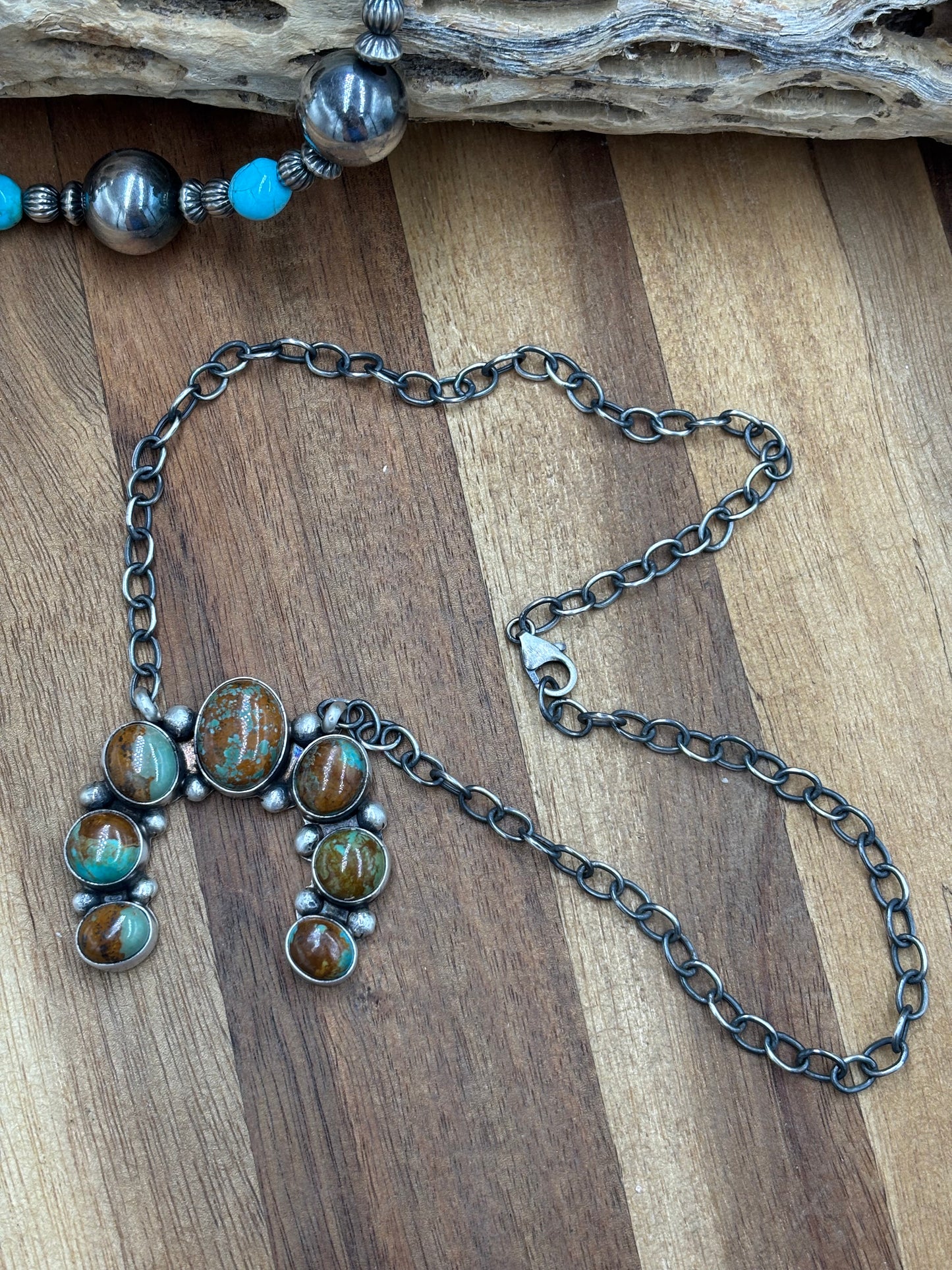 Turquoise Naja Necklace #1 by Augustine Largo, Navajo