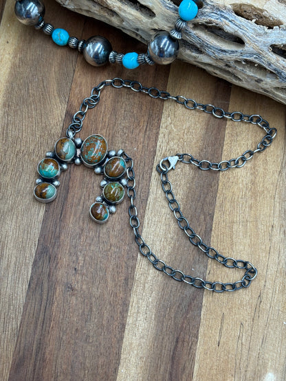 Turquoise Naja Necklace #1 by Augustine Largo, Navajo