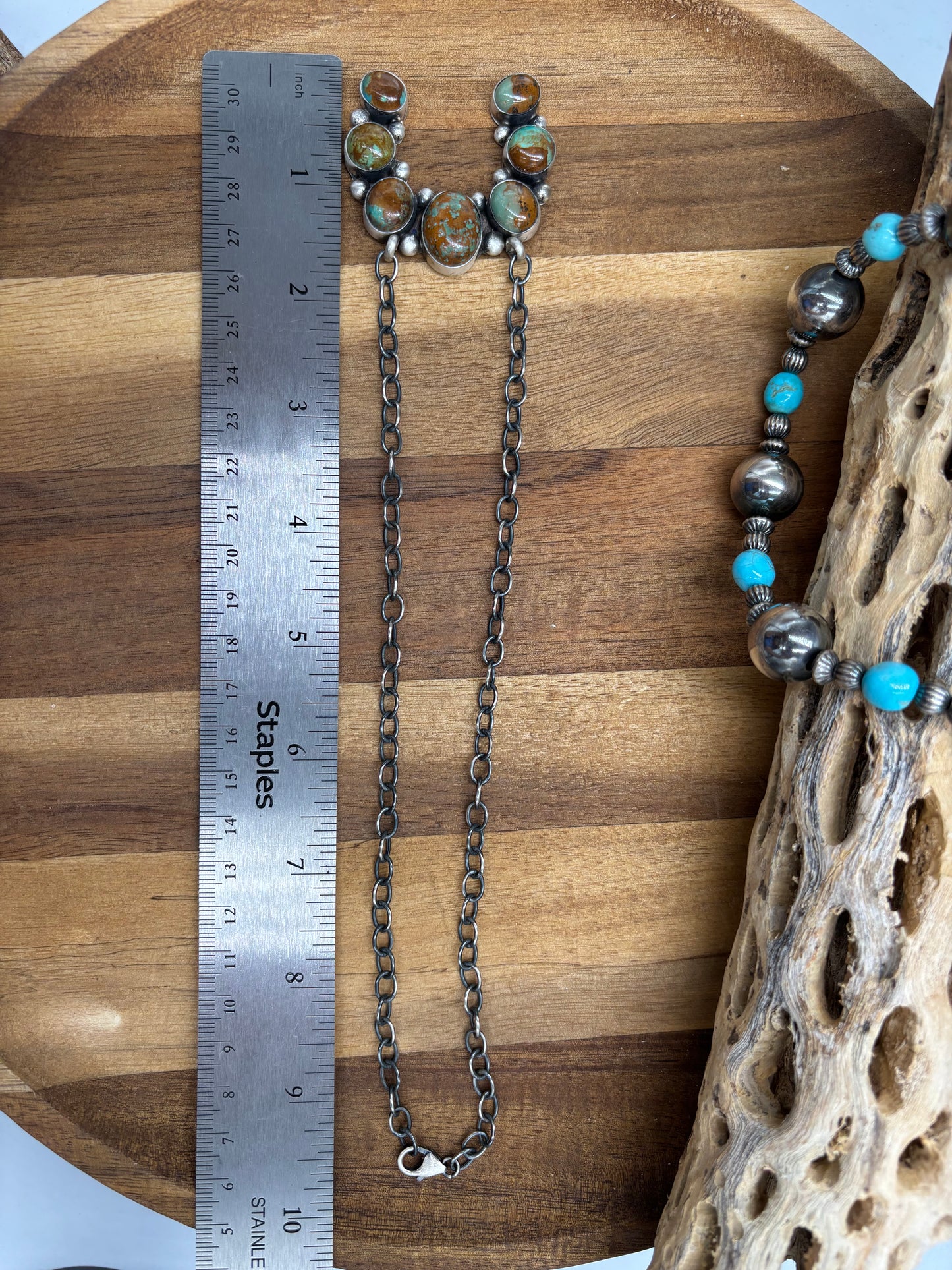Turquoise Naja Necklace #1 by Augustine Largo, Navajo