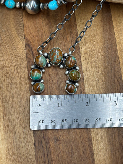 Turquoise Naja Necklace #1 by Augustine Largo, Navajo