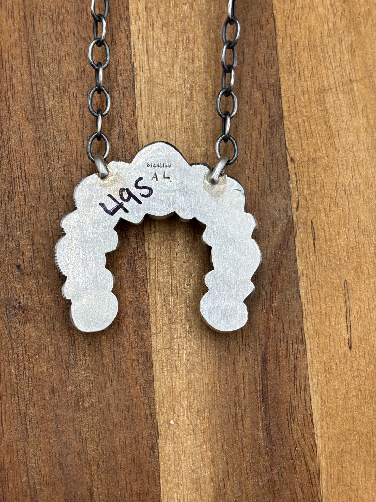 Turquoise Naja Necklace #1 by Augustine Largo, Navajo