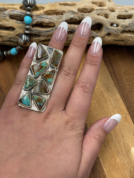 Turquoise Multi Stone Ring size 8 by Jude Candeleria, Navajo