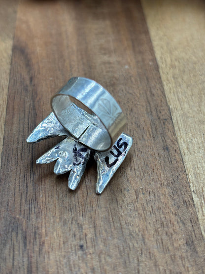 Turquoise Thunderbird Ring size 7.5 by Jude Candeleria, Navajo