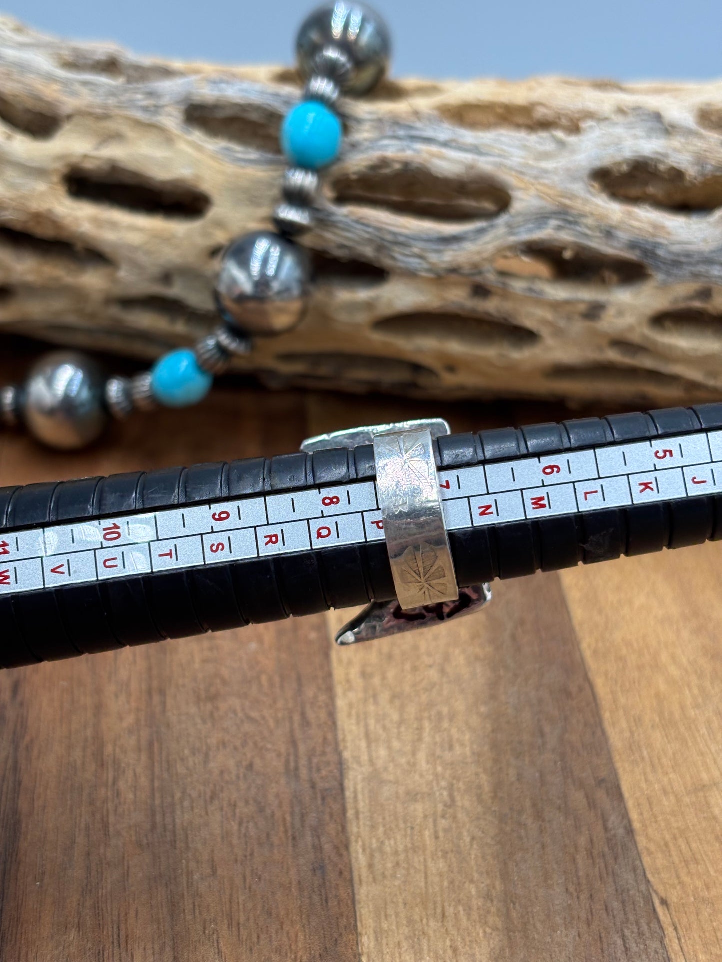 Turquoise Thunderbird Ring size 7.5 by Jude Candeleria, Navajo