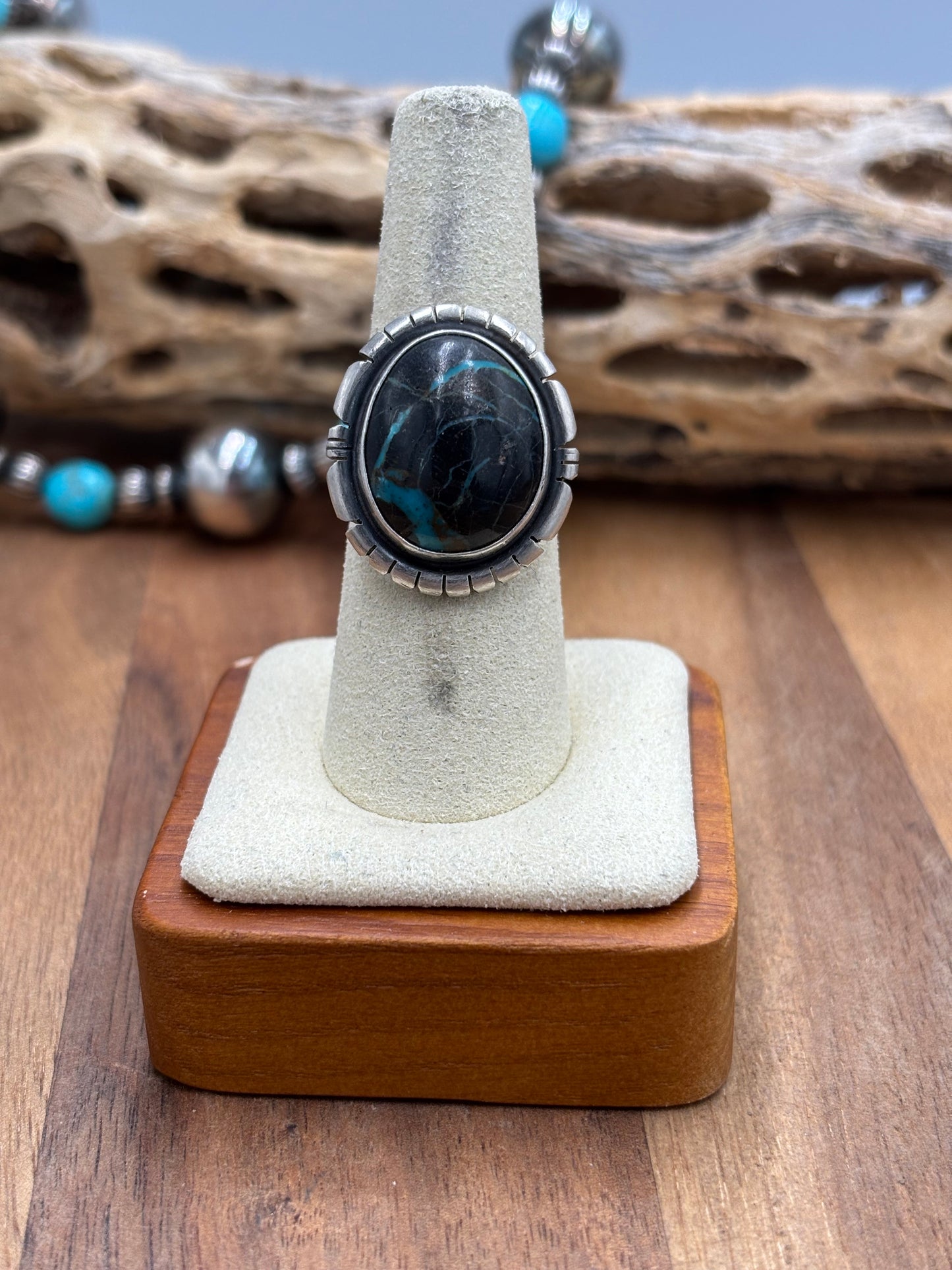 Blue Moon Ring size 7.75  by DS, Navajo