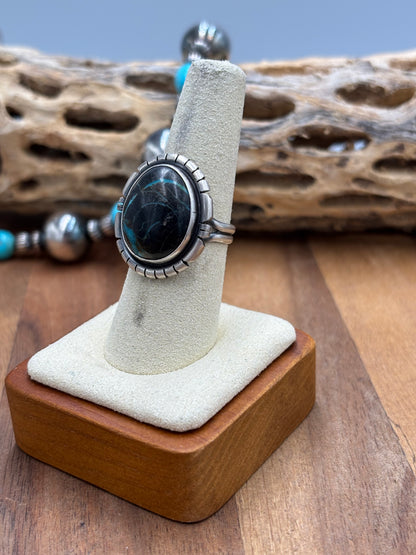 Blue Moon Ring size 7.75  by DS, Navajo