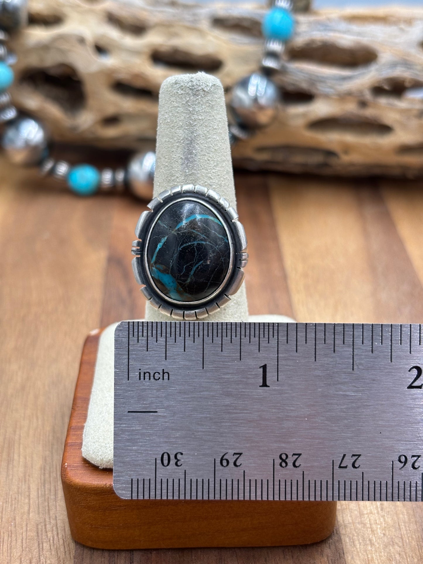 Blue Moon Ring size 7.75  by DS, Navajo