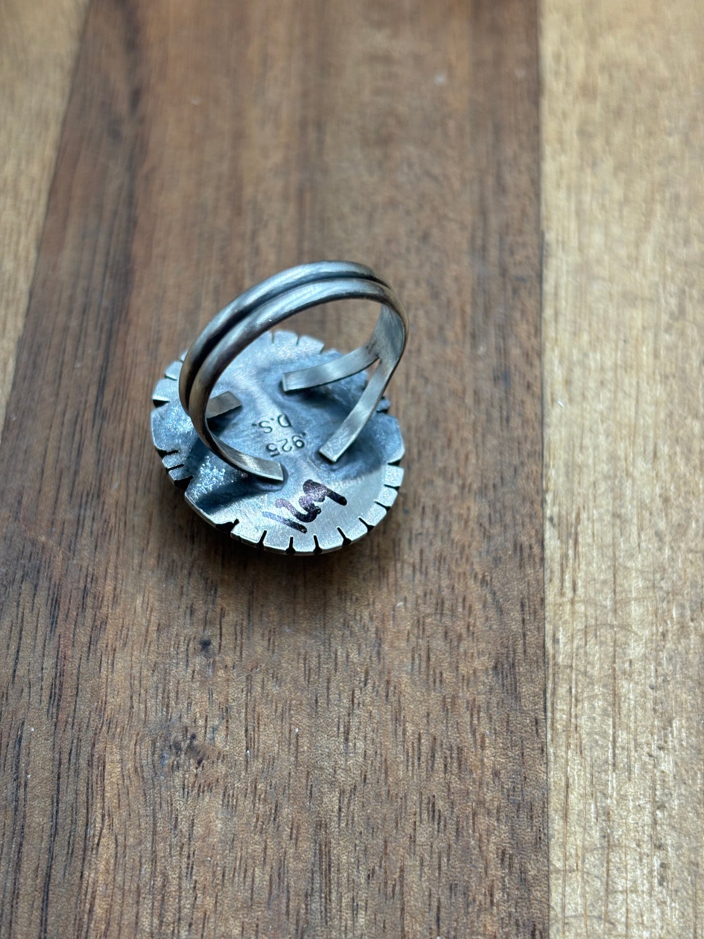 Blue Moon Ring size 7.75  by DS, Navajo
