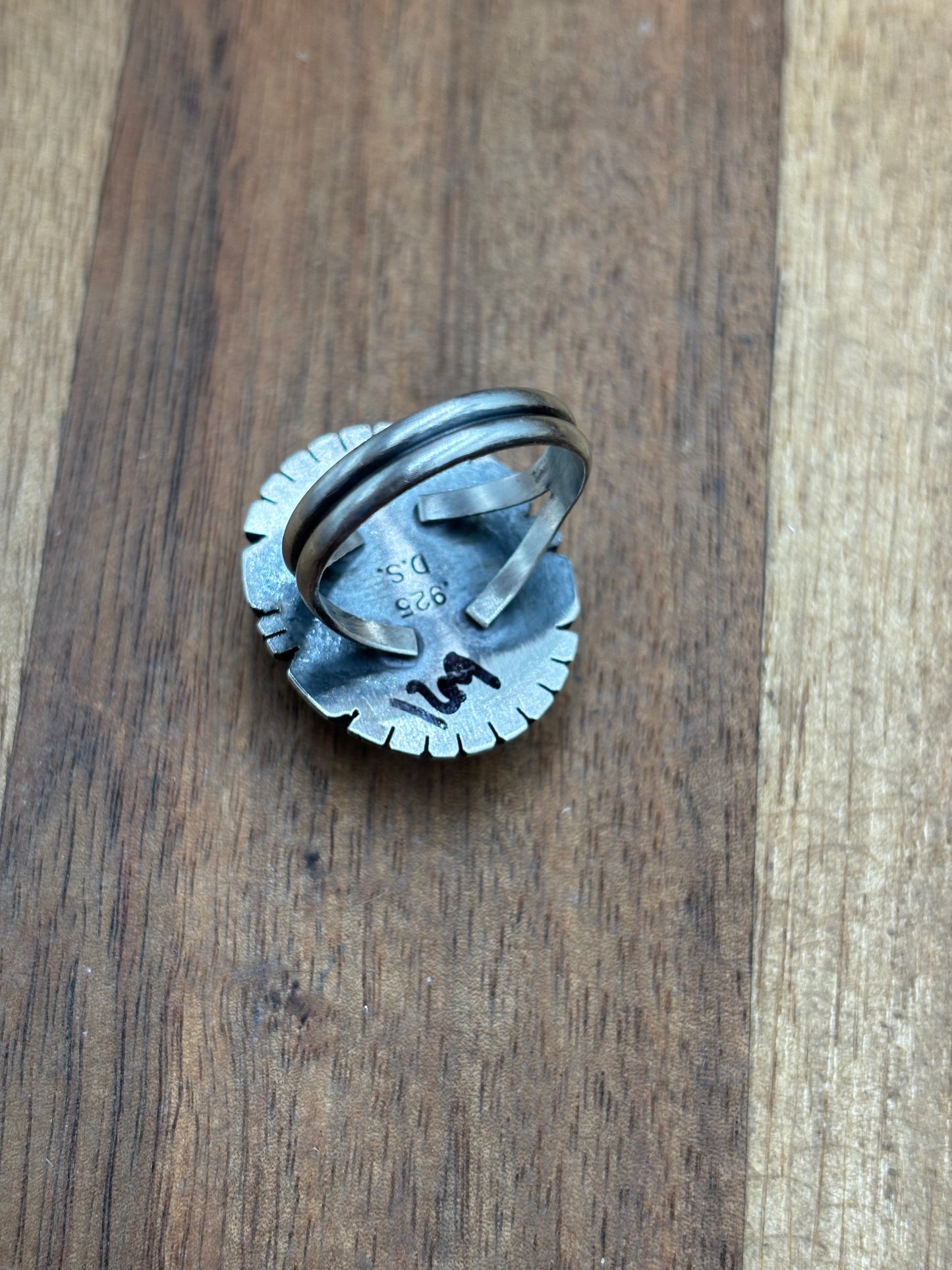 Blue Moon Ring size 7.75  by DS, Navajo