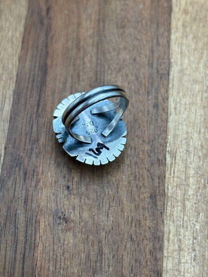 Blue Moon Ring size 7.75  by DS, Navajo