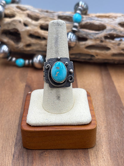 Turquoise Ring size 9 by Randy Billy, Navajo