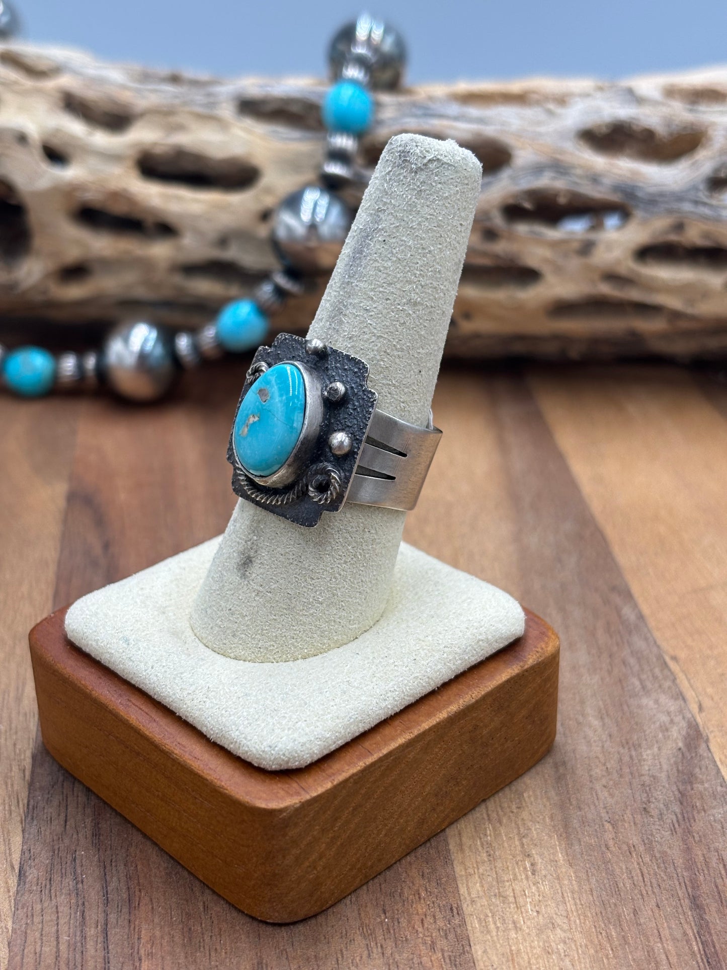 Turquoise Ring size 9 by Randy Billy, Navajo